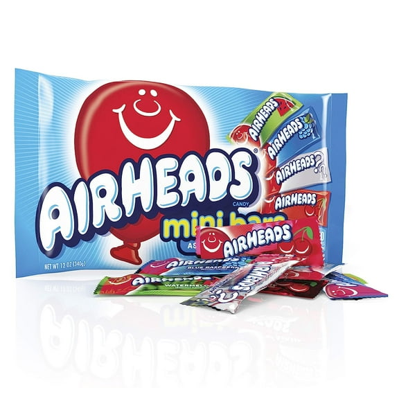 Airheads Candy Variety Bag, Individually Wrapped Assorted Fruit Mini Bars, 12 oz (Pack of 6)