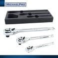 thumbnail image 2 of MichaelPro MP006009 3-Piece Quick-Release Ratchet Set with Teardrop Head, 2 of 8