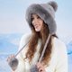 thumbnail image 4 of Sombreros de invierno para mujer, con orejeras y forro polar, de punto, con gran circunferencia de la cabeza., 4 of 4
