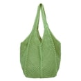 thumbnail image 3 of Bolso Mano Ganchillo para Mujer Tejido A La Playa Malla Verano () Blanco, 3 of 6