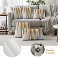 thumbnail image 5 of Brown Gray Outdoor Pillow Covers 24x24 Set of 2,Waterproof Patio Throw Pillowcase Protectors,Vintage Abstract White Ombre Texture Square Decorative Pillow Shams Cushion Covers for Seat Bed Couch Sofa, 5 of 8