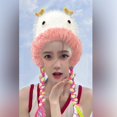 thumbnail image 2 of Women Warm Hat Ladies Bonnet Soft with Long Braid Ear Protection Funny Hat for White, 2 of 9