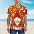 thumbnail image 5 of Uemuo Happy Thanksgiving Three Gnomes Printed Regular Fit Short Sleeve Casual Hawaiian Shirt for Men,Aloha shirt,Tropical shirt,Floral print shirt,Vacation Beach shirt-Medium, 5 of 9