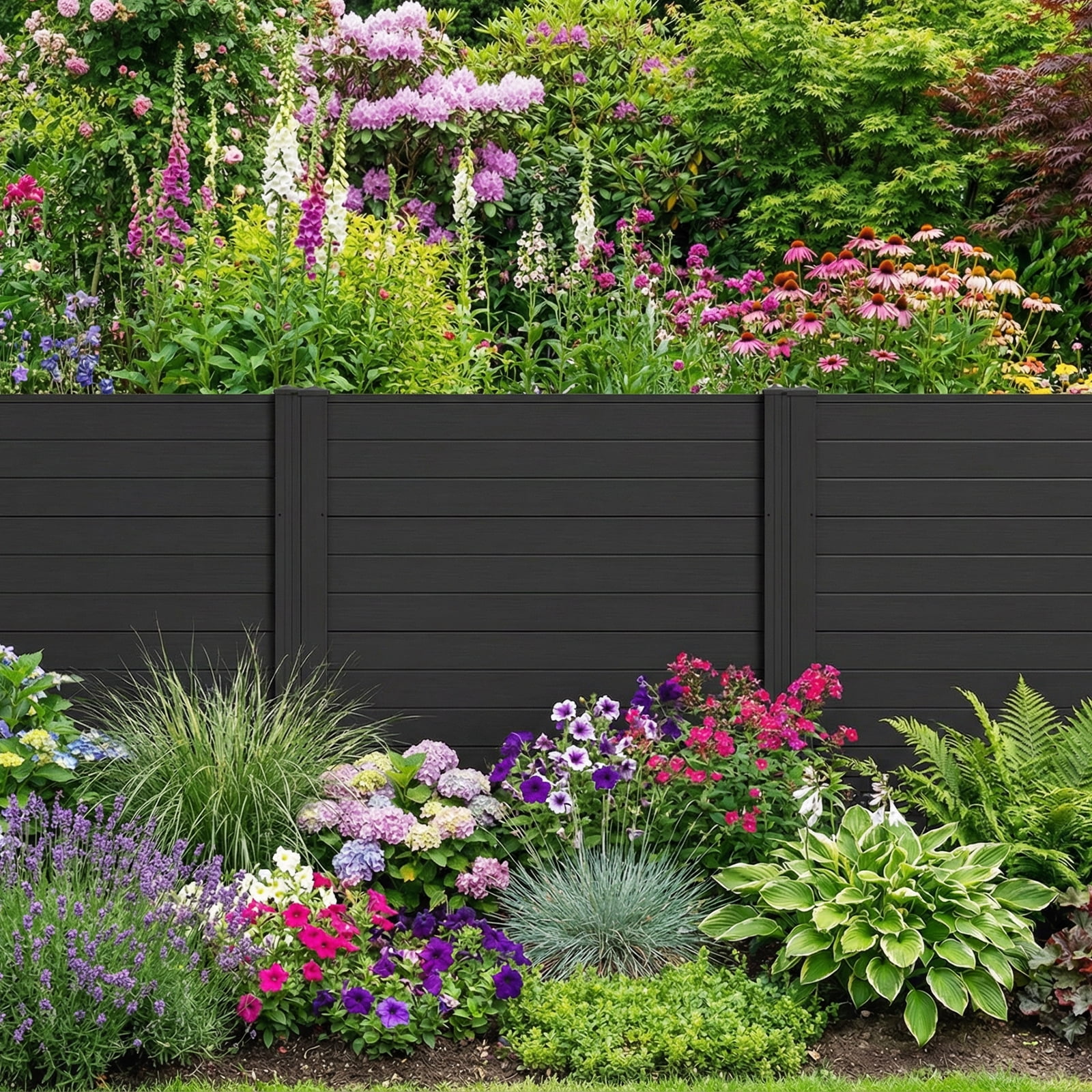 Gymax, Outdoor Privacy Fence Screen, 48''x48'' panels, black