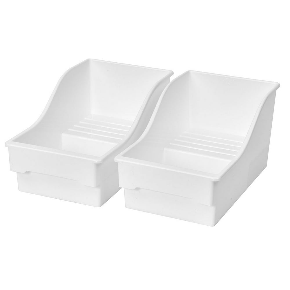 Mainstays Pantry 2tier White Med Plastic Storage Bin