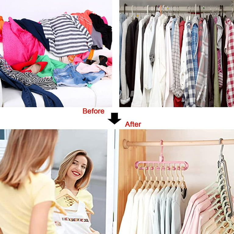 8-Pack-Closet-Organizers-and-Storage,Clothes-Organizer-Hangers for Heavy  Clothes Sturdy Home Closet Organization and Storage,College-Dorm-Room-Essentials  for Girls,Closet-Storage-Space-Saving-Hangers