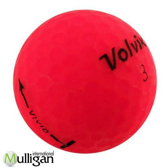 Mulligan - 60 Volvik Vivid - Matte - 5A Recycled Used Golf Balls, Red