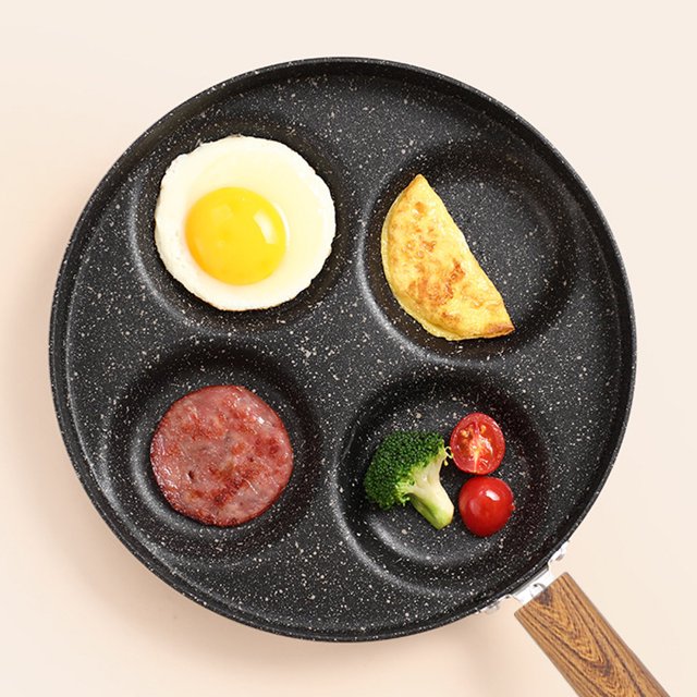 Sartén para panqueques, Olla para freír de cuatro orificios, sartén para cocinar, sartén para desayuno adaptada para la perfección Jadeshay A