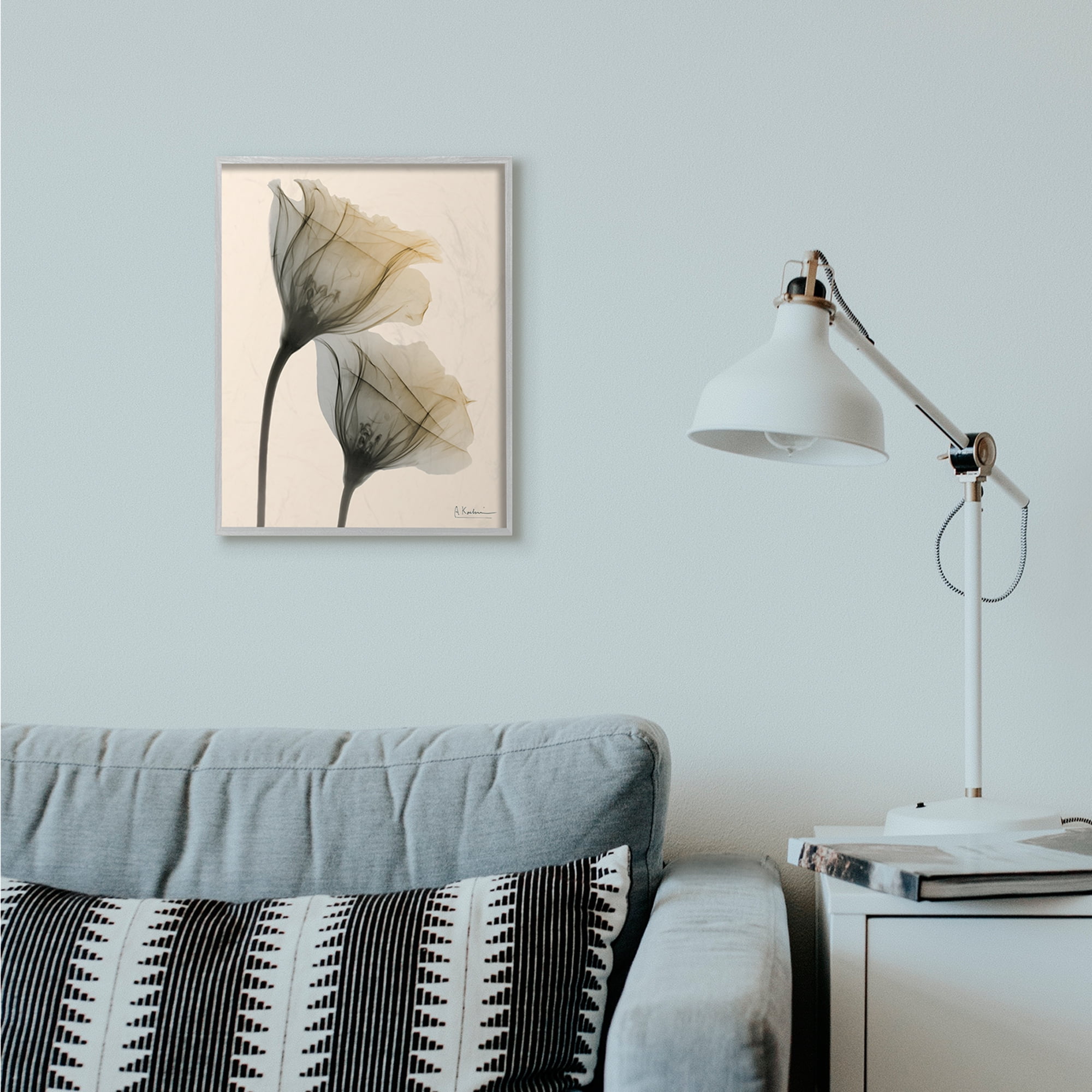 Stupell Industries Neutral Light Flower Photograph Gray Framed Art Print Wall Art, 16x20, by Albert Koetsier