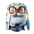 thumbnail image 6 of Nekdswn Kids Christmas Sweatshirt Ugly Xmas Santa Graphic Hooded Pullover Drop Shoulder Long Sleeve Top Warm Fleece Lined Winter Holiday, 6 of 7