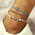 thumbnail image 4 of Koszal 2Pcs/3Pcs Starfish Multilayer Women Anklets Retro Beads Shell Sea Turtle Anklets Foot Jewelry, 4 of 7