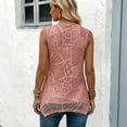thumbnail image 2 of Glisme Shirts for Women Solid Color Sleeveless Crew Neck T-Shirt Summer Breathable Women Tops Size 4XL Rose Gold, 2 of 2