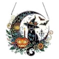 thumbnail image 2 of Halloween Cat Wizard Diamond Art Hanging Kits for Adults, DIY Double Sided Special Shaped Diamonds Art Window Pendant Ornament for Home Decor, 2 of 7