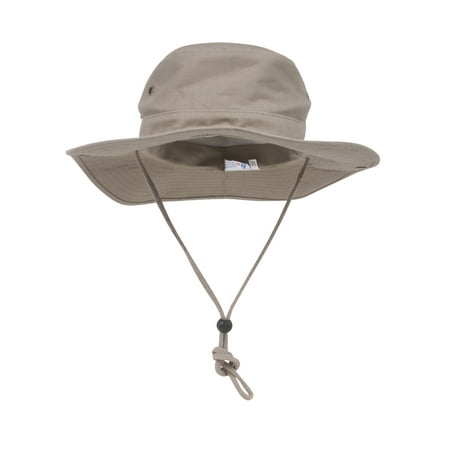 Deer Hunting Hats - BRUSHED TWILL HUNTING FISHING HAT W/SIDE SNAPS, Khaki