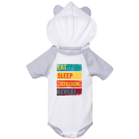 

Inktastic Cheerleader Eat Sleep Cheerleading Repeat Gift Baby Boy or Baby Girl Bodysuit