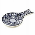 thumbnail image 1 of Encantada MC125F Handmade Pottery Spoon Rest, Blue Flower, 1 of 3