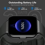 2026 NEW Smart Watch, 1.96HD Screen SmartWatch for Men Womens, Answer/Make/Message, 100 Sports Modes, IP68 Waterproof Fitness Tracker Compatible with Android and iPhone, Holiday Gifts, Black