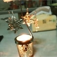 thumbnail image 3 of AMERTEER Auto Rotating Tea Light Votive Candle Holder Home Decoration -Star, 3 of 8