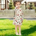 thumbnail image 5 of Girls' long-sleeved dress Rabbit Leaf Red Fruit Girls' A-line dress with ribbed cuffs Soft and comfortable, 5 of 6