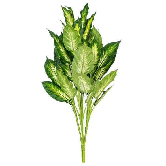 Vickerman 3' Artificial Green and White Marble Dieffenbachia Plant.