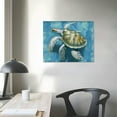 thumbnail image 3 of TIAOTIAOHOU Bathroom Wall Decor Sea Turtle Print on Canvas Wall Art for Bedroom Kitchen Blue Coastal Room Decorations Art Work on Blue, 3 of 4
