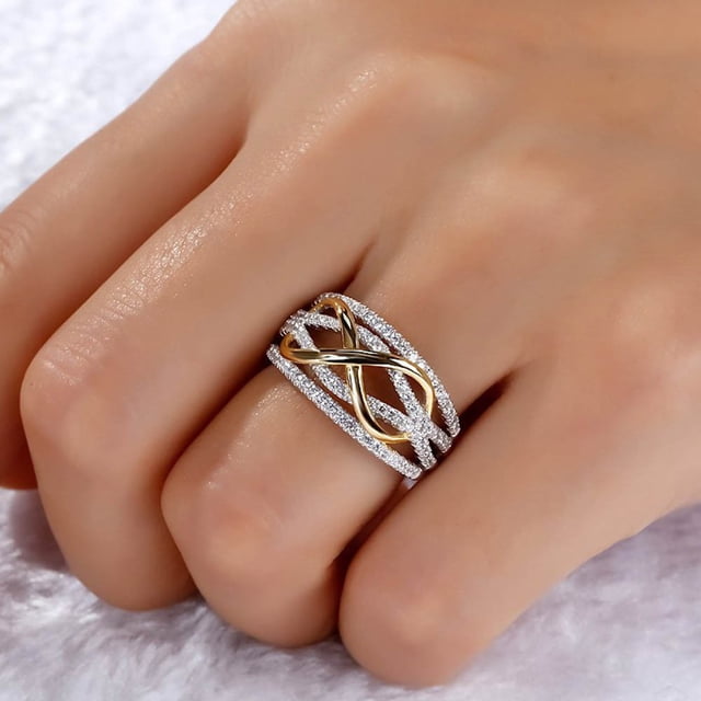 Clearance under $5 Mother & Daughter Forever Linked Together Ring, Inspirational Jewelry Rings Sz 9