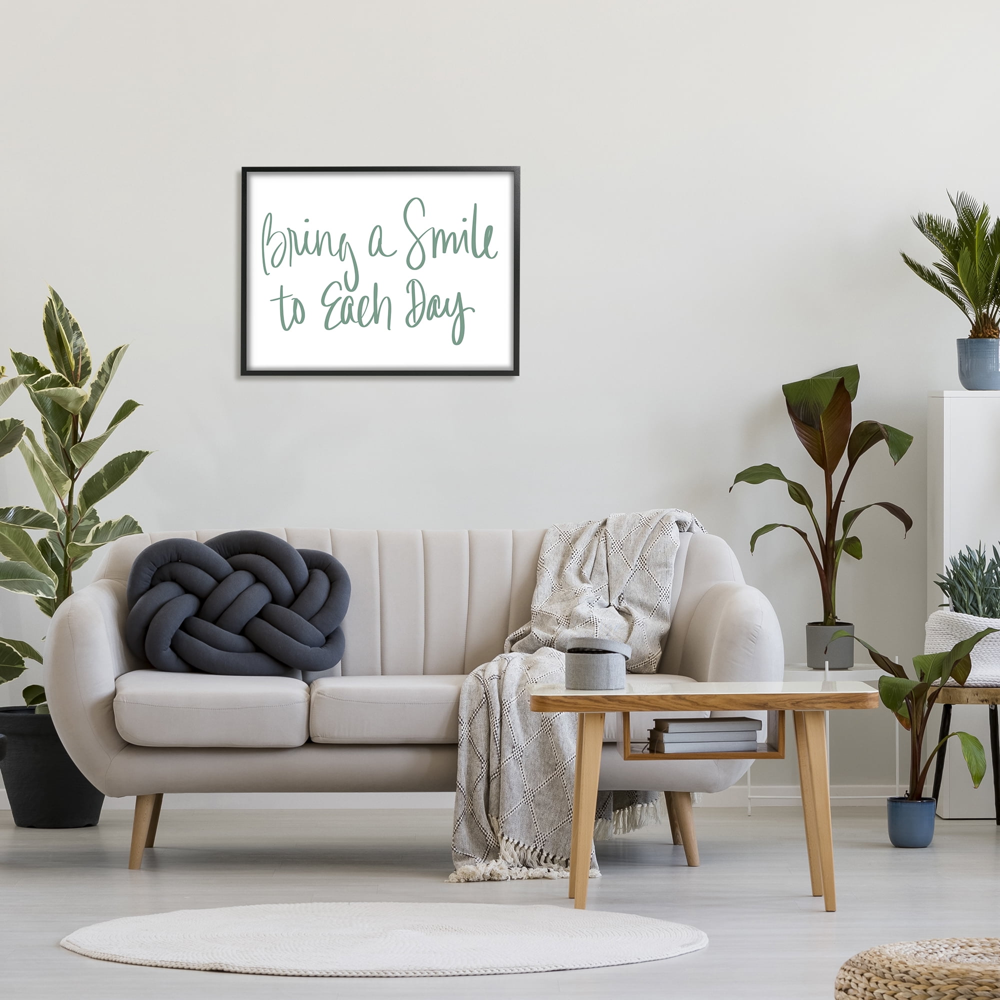 Stupell Industries Bring A Smile Each Day Phrase Green Cursive, 24 x 30, Designed by Sd Graphics Studio