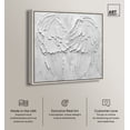 thumbnail image 2 of Engrained Wings Canvas Elegant White Gold Wall Art by Art Remedy, Silver Frame, 16" x 16", 2 of 7