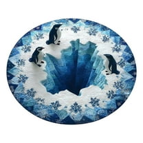 Area Rugs,Christmas 3D Rug 3D Christmas Rugs For Living Room Optical Door Mat Santa Quilted & Gnome Quilted Round Mat ChristmasArea Rug For Living Room