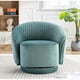 thumbnail image 5 of Silla de barril giratorio de terciopelo de 366 grados, sillón moderno de acento plisado con base resistente y cojín acolchado grueso, 5 of 5