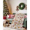 thumbnail image 2 of Christmas Gingerbread Man Flannel Blanket for Bed,Travel and Camping, Winter Snowflake Food White Super Soft Cozy Blanket for All Seasons 30"x40", 2 of 6