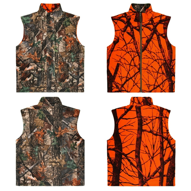 GUGULUZA Orange Camo Hunting Vest Game Vest for Outdoor Fishing Hiking Camping Mountaineering 2XL