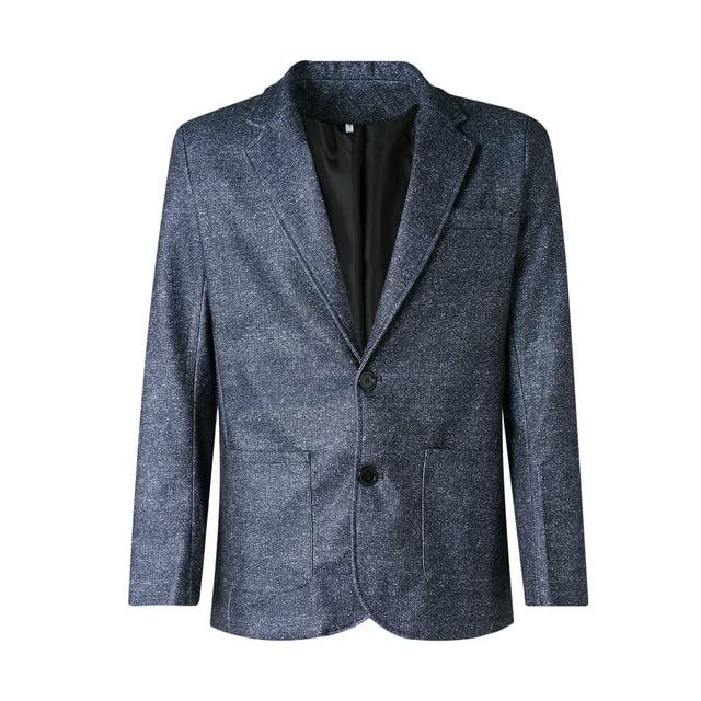 xiaxaixu Men's Blazer, Plaid/Plain Color Lapel Long Sleeve Button Suit Coat