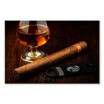 Elephant Stock Glass Of Rum Wall Art - Horizontal Canvas Wall Art - Living Room Wall Decor - Food And Drink Canvas - Brown And Orange Decor - 48" x 32"