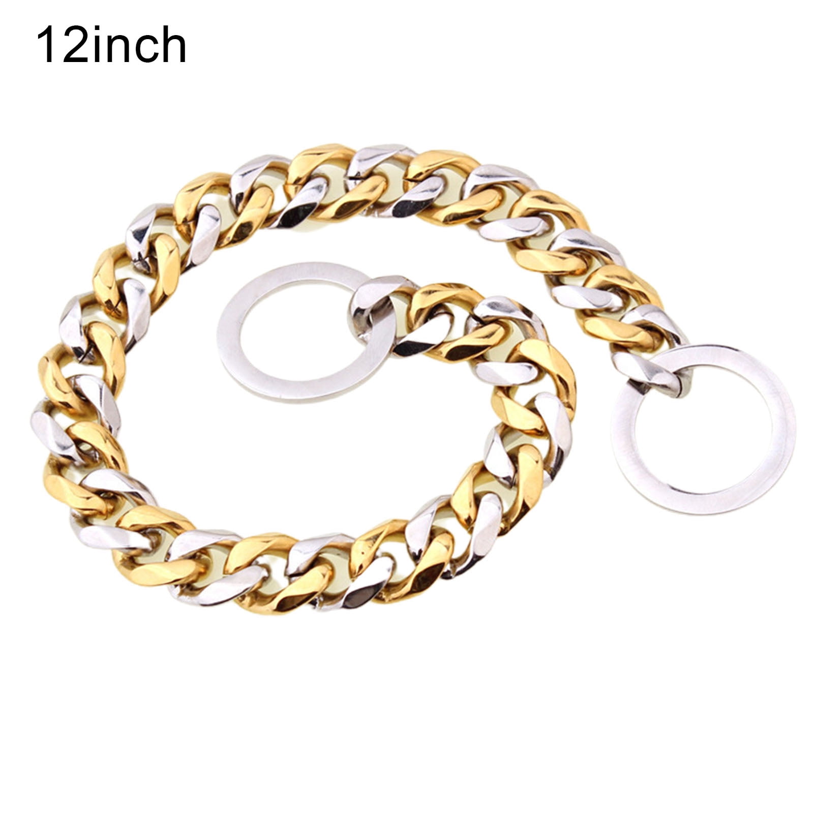 SPRING PARK Dog Chain Collar Choke Collar Non-scalable Anti-Chew Stainless Steel Metal Collars Choker Chain for Small Medium Large Dogs