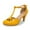 Yellow Pu, variant on Women's Pepper Mary Janes - Vintage Cutout Low Kitten Heels Retro T Strap Pumps