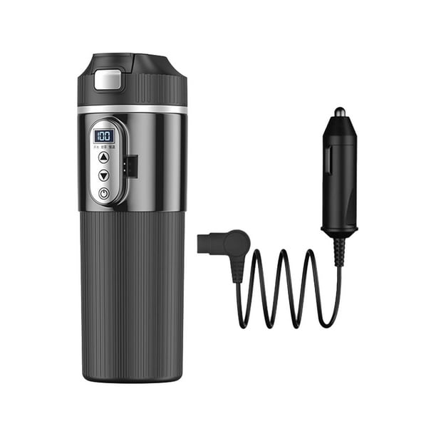 Taza calefactora para coche, termo eléctrico para agua, taza de café que se fácilmente, calefacción inteligente, taza para leche calentada al , negro