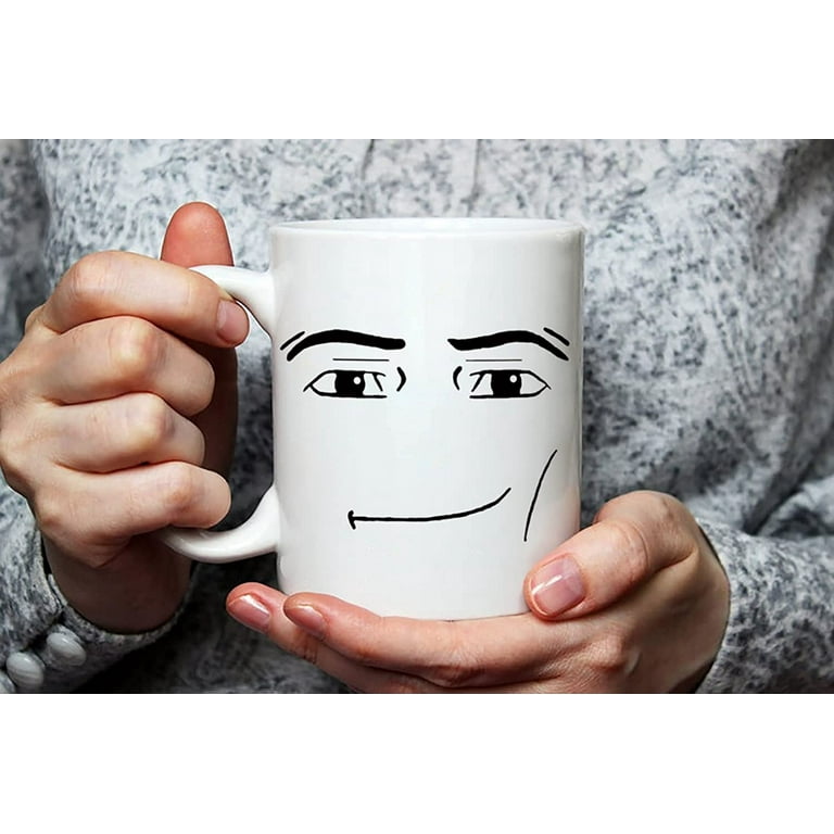 3/4 view of man holding funny coffee mug that says “Probably