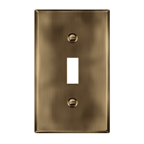 ENERLITES Toggle Light Switch Metal Wall Plate, Stainless Steel Switch Cover, Corrosion Resistant, Standard Size 1-Gang 4.50" x 2.76", 7711-AB, Antique Brass