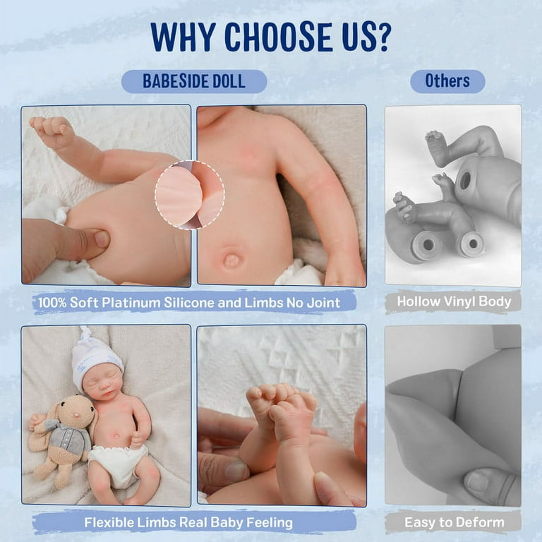 BABESIDE Lifelike Reborn Doll - 16 Inch (Weights 4 lbs) Anatomically  Correct Silicone Reborn Boy Realistic Newborn Doll Real Life Doll with Gift  Box