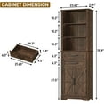 thumbnail image 2 of Farmhouse Towel Storage Cabinet with 2 Drawers & 2 Barn Doors, Wood Freestanding Bathroom Storage Cabinet with Roman Column Decor, Storage Cabinets with Adjustable Shelf & Door Cabinets, Rustic Brown, 2 of 8