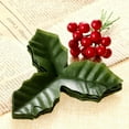 thumbnail image 2 of 100pcs/set Artificial Holly Berries with Artifical Leaves DIY Christmas Bouquets Home Wedding Party Craft Art Home Decoration, 2 of 8
