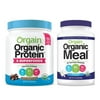 Orgain - Organic Vegan, Gluten Free Plant Based Protein & Superfoods Powder - Creamy Chocolate Fudge (1.12 LB) + Meal Replacement Powder - Vanilla Bean (2.01 LB)