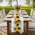 thumbnail image 4 of Table Runners 72 Inches Long Dress Scarves, Sunflower Farmhouse Kitchen Table Runner, Coffee Tablerunners, Yellow Floral Eucalyptus Leaves Watercolor 18x72 Inch, 4 of 9
