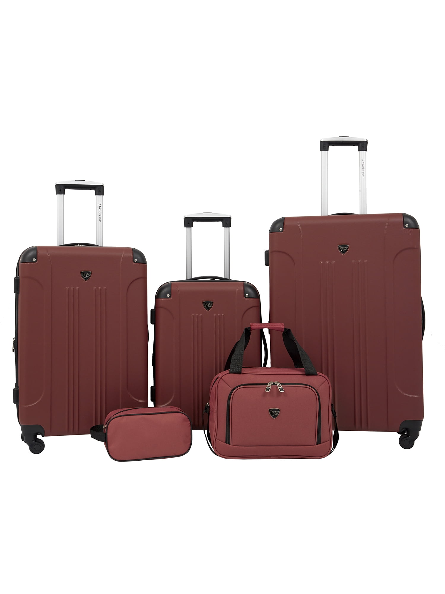 Travelers Club Chicago Plus 5pc Expandable Hardside Luggage Set, Apple  Butter 