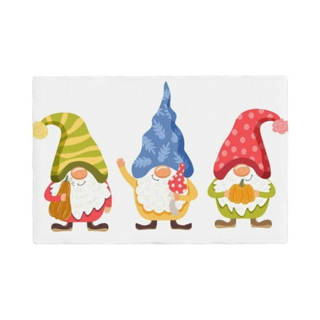 

Placemats Set of 4 Autumn Funny Gnomes Heat Resistant Non - Slip Place mats Waterproof table mat for Kitchen Dining-6片装