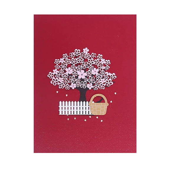 Valentines Day Pop Up Card, 3D Love Tree Hearts Couple Card, Happy Anniversary Card for Her, Wife, Husband, Him, Couple; Wedding Card, Valentines Cards, Mothers Day Card, 6x 8" Romantic Birthday Card