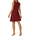 thumbnail image 3 of INSPIRE CHIC Women's Sleeveless Pajamas Tank Dress with Pockets V Neck Sleepwear Lounge Nightgowns XS Red, 3 of 6