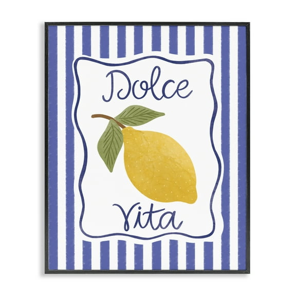 Stupell Industries Dolce Vita with Lemon Food & Beverage Painting Black Framed Art Print Wall Art, 11 x 14