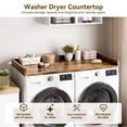 thumbnail image 3 of Space-Saving 2-Tier Wooden Washer and Dryer Countertop Shelf - Laundry Deluxe with Edge Rails, Non-Slip Pad, Storage Organizer for Laundry Room, 54.3" x 27.6", Classic Color, 3 of 7